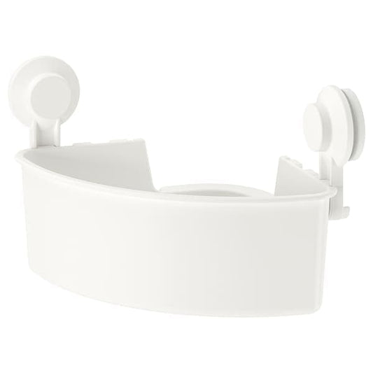 Ikea TISKEN - Corner shelf unit with suction cup, white