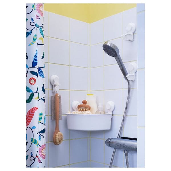 Ikea TISKEN - Corner shelf unit with suction cup, white