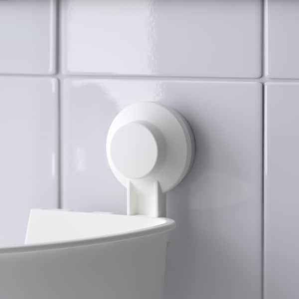 TISKEN - Corner shelf unit with suction cup, white - best price from Maltashopper.com 20400304