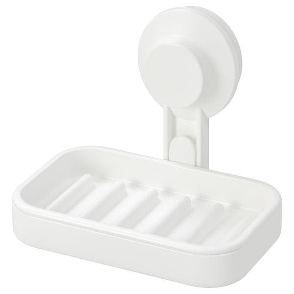 TISKEN - Soap dish with suction cup, white