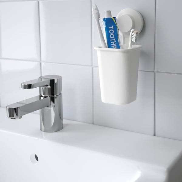 Ikea TISKEN - Toothbrush holder with suction cup, white