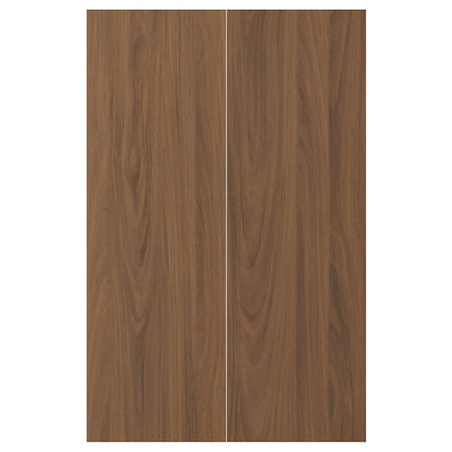 TISTORP - 2-p door f corner base cabinet set, brown walnut effect, 25x80 cm