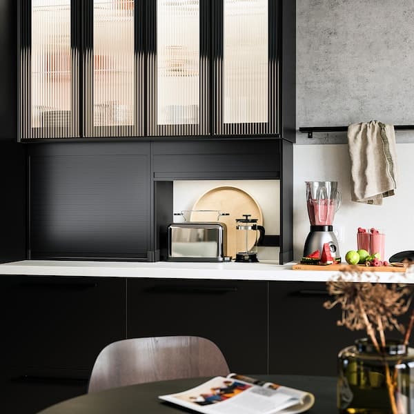 Ikea TITTEBO - Tambour storage f small appliances, black, 60 cm