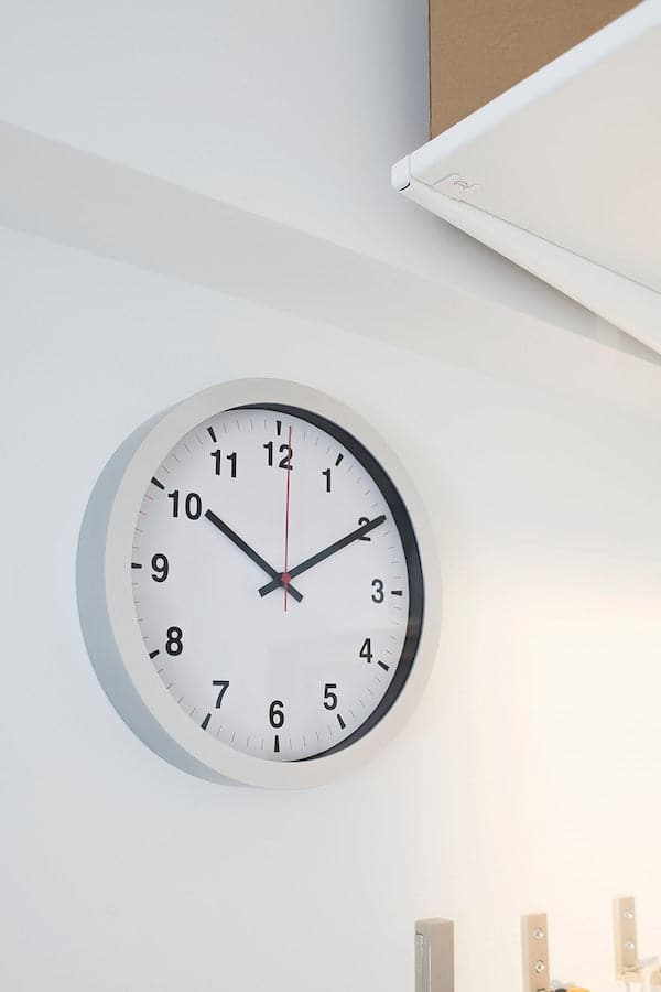 Ikea TJALLA - Wall clock, silver-colour, 28 cm