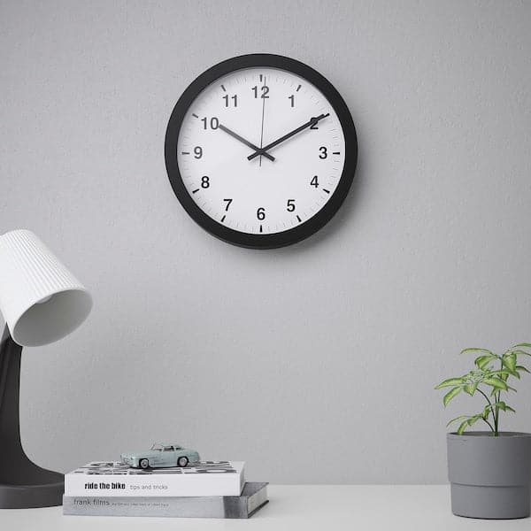 TJALLA - Wall clock, low voltage/black, 28 cm - best price from Maltashopper.com 40540884