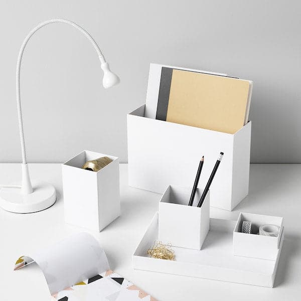 Ikea TJENA - Desk organiser, white, 18x17 cm