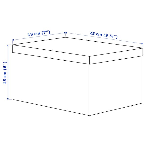 Ikea TJENA - Storage box with lid, white, 18x25x15 cm