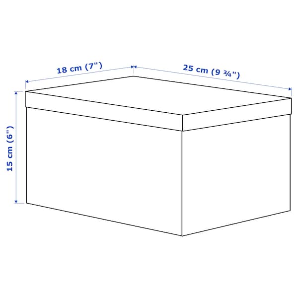 KVARNVIK Storage box with lid, beige, 18x25x15 cm - IKEA Ireland