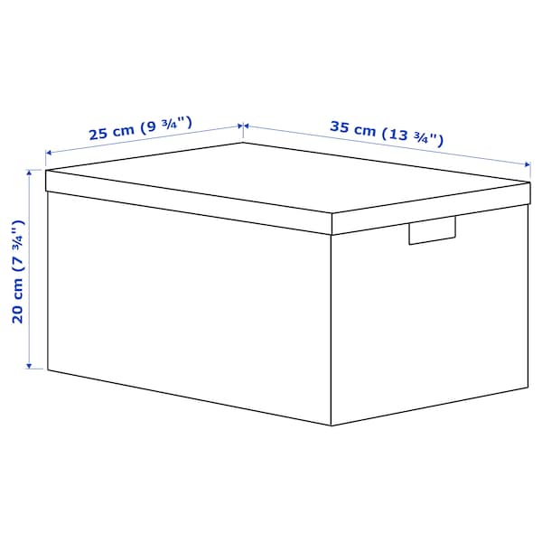 TJENA - Storage box with lid, white, 25x35x20 cm - best price from Maltashopper.com 60395428