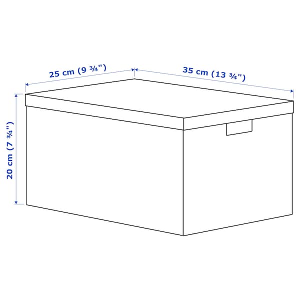 Ikea TJENA - Storage box with lid, white, 25x35x20 cm