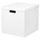 TJENA storage box with lid, white