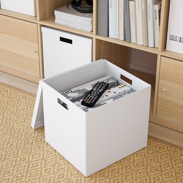 Ikea TJENA - Storage box with lid, white, 32x35x32 cm