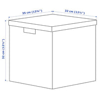 TJENA - Storage box with lid, white, 32x35x32 cm - best price from Maltashopper.com 40469302