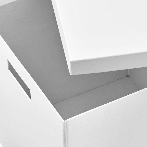 TJENA - Storage box with lid, white, 32x35x32 cm - best price from Maltashopper.com 40469302