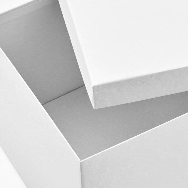 TJENA - Storage box with lid, white, 18x25x15 cm - best price from Maltashopper.com 10395421