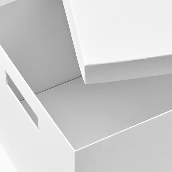 TJENA - Storage box with lid, white, 25x35x20 cm - best price from Maltashopper.com 60395428