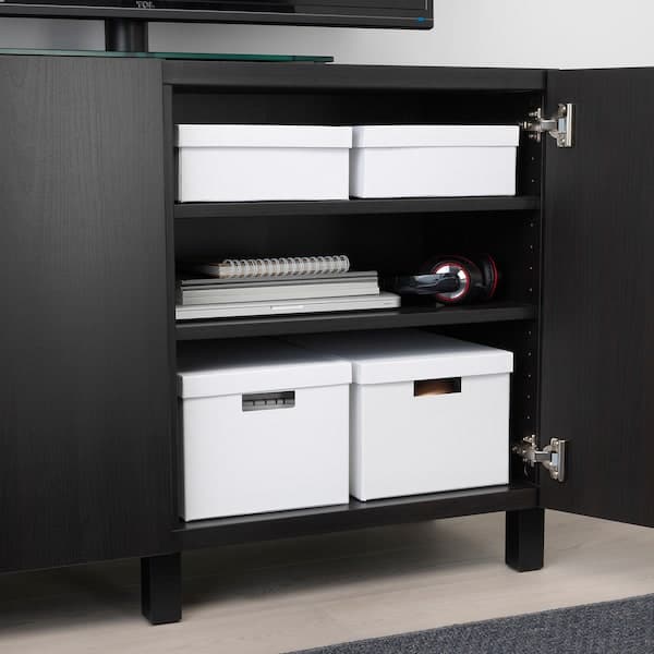 TJENA - Storage box with lid, white, 25x35x20 cm - best price from Maltashopper.com 60395428
