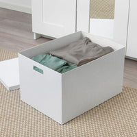 TJENA - Storage box with lid, white, 35x50x30 cm - best price from Maltashopper.com 90374349
