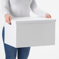 TJENA - Storage box with lid, white, 35x50x30 cm - best price from Maltashopper.com 90374349