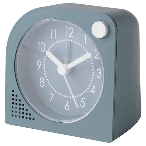 TJINGA - Alarm clock, low-voltage/turquoise, 8x8 cm