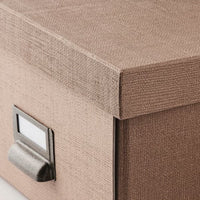 TJOG - Storage box with lid, dark beige, 25x36x15 cm - best price from Maltashopper.com 70474608