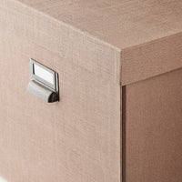 TJOG - Storage box with lid, dark beige, 32x31x30 cm - best price from Maltashopper.com 20474620