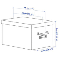 TJOG - Storage box with lid, dark grey, 35x56x30 cm - best price from Maltashopper.com 80477668