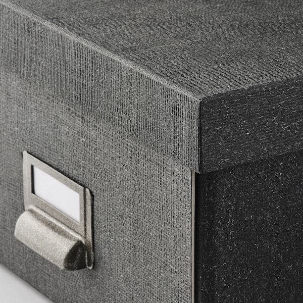 Ikea TJOG - Storage box with lid, dark grey, 25x36x15 cm