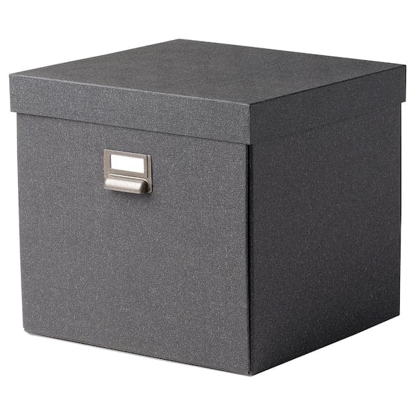 TJOG - Storage box with lid, dark grey, 32x31x30 cm - best price from Maltashopper.com 20477671