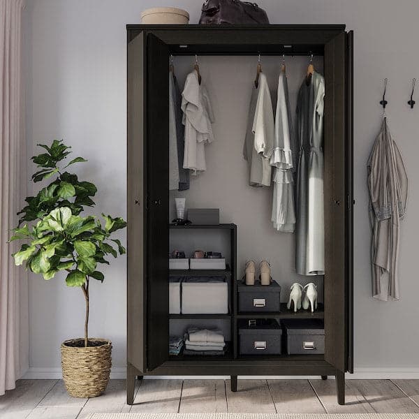 Ikea TJOG - Storage box with lid, dark grey, 25x36x15 cm