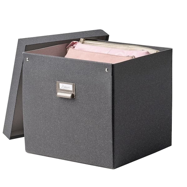 TJOG - Storage box with lid, dark grey, 32x31x30 cm - best price from Maltashopper.com 20477671