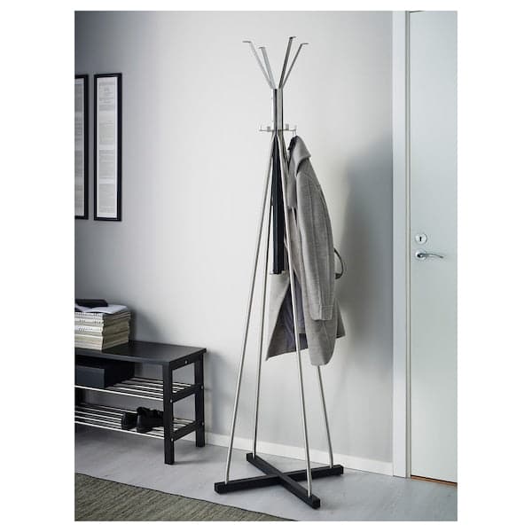 TJUSIG - Floor-standing coat rack, black, 193 cm