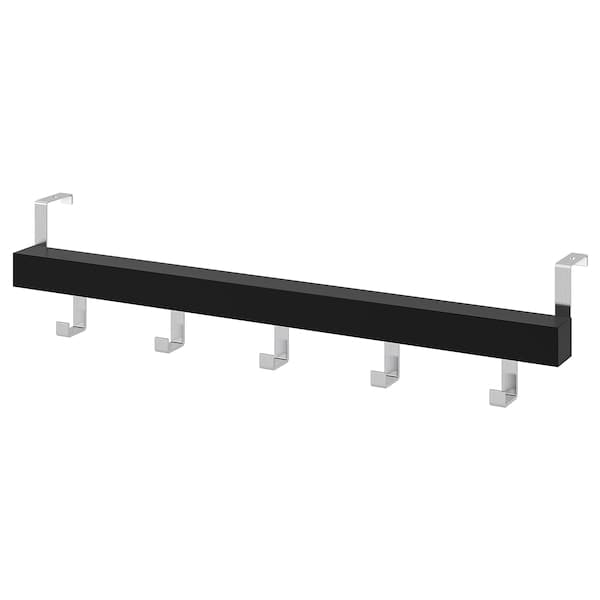 TJUSIG - Hanger for door/wall, black, 60 cm