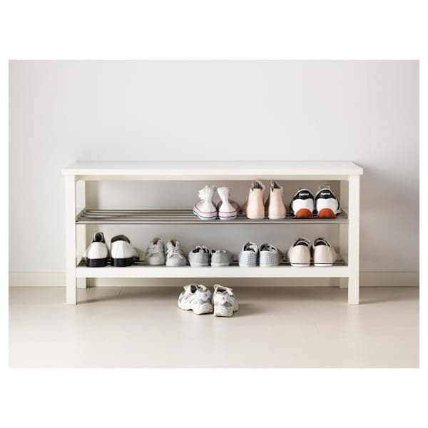 TJUSIG - Bench with shoe compartment, white, 108x34x50 cm - best price from Maltashopper.com 90178758