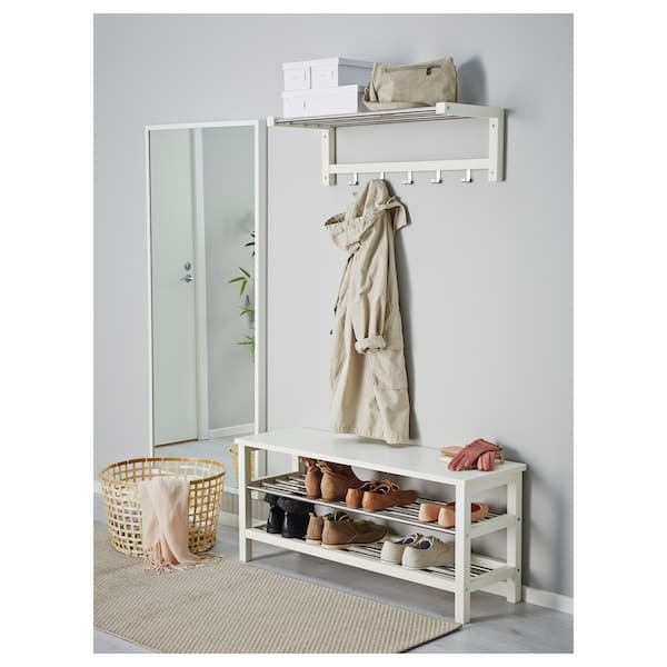 TJUSIG - Bench with shoe compartment, white, 108x34x50 cm - best price from Maltashopper.com 90178758