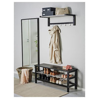 TJUSIG - Bench with shoe compartment, black, 108x34x50 cm - best price from Maltashopper.com 10178757