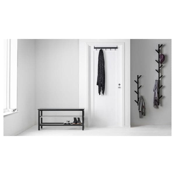 TJUSIG - Bench with shoe compartment, black, 108x34x50 cm - best price from Maltashopper.com 10178757