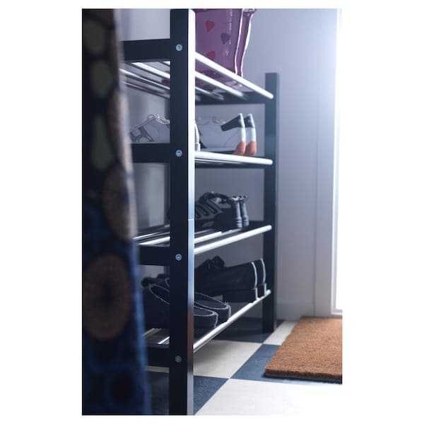 TJUSIG - Shoe rack, black, 79x32x37 cm - best price from Maltashopper.com 40178765
