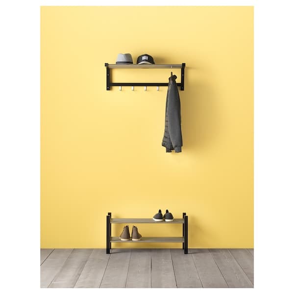 TJUSIG - Shoe rack, black, 79x32x37 cm - best price from Maltashopper.com 40178765