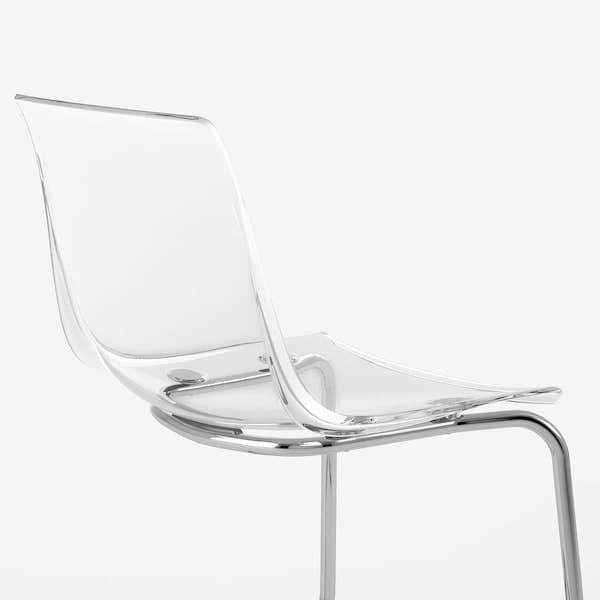 TOBIAS - Chair, transparent/chrome-plated - best price from Maltashopper.com 80349671