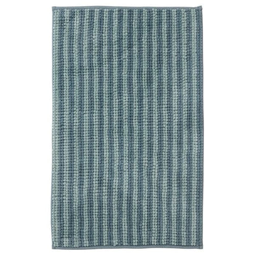 TOFTBO - Bath mat, striped/blue, 50x80 cm