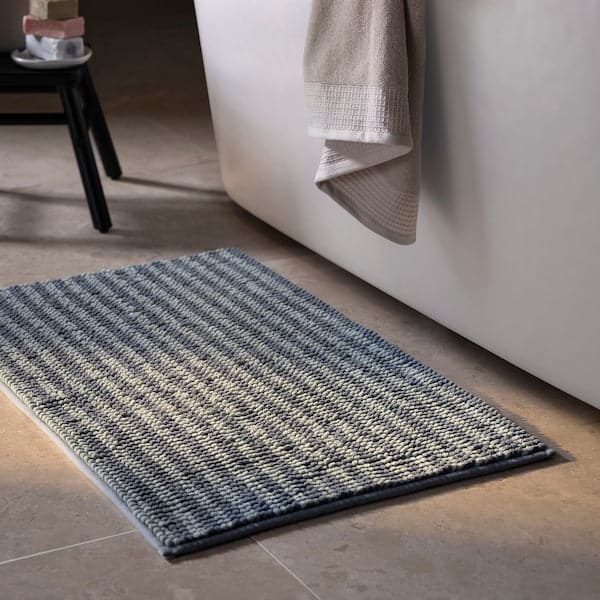 TOFTBO - Bath mat, striped/blue, 50x80 cm - best price from Maltashopper.com 60526537