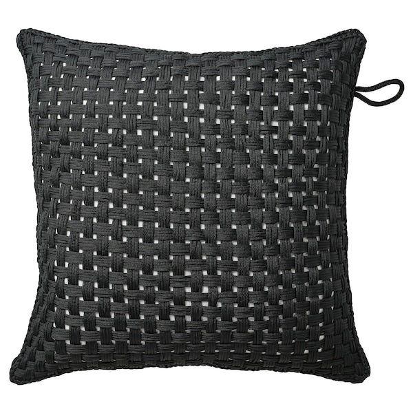 TOFTÖ - Cushion cover, black outdoor/indoor,50x50 cm - best price from Maltashopper.com 00547284