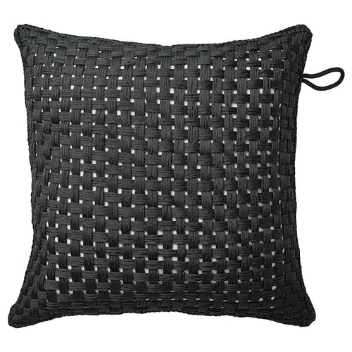 TOFTÖ - Cushion cover, black outdoor/indoor, 50x50 cm