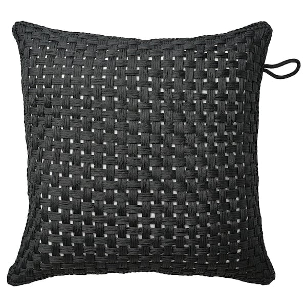 TOFTÖ cushion cover, black outdoor/indoor, 50x50 cm