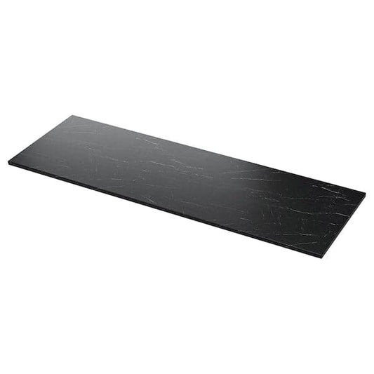 TOLKEN - Countertop, black marble effect, 162x49 cm - best price from Maltashopper.com 20506862