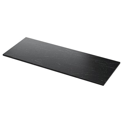 TOLKEN - Countertop, black marble effect, 142x49 cm - best price from Maltashopper.com 30506215