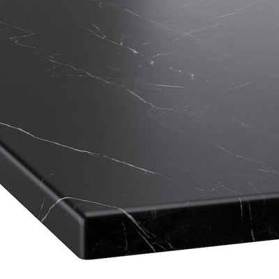 TOLKEN - Countertop, black marble effect, 142x49 cm - best price from Maltashopper.com 30506215