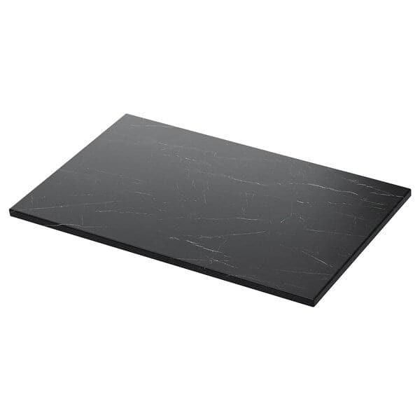 TOLKEN - Countertop, black marble effect/foliated board, 82x49 cm - best price from Maltashopper.com 30506197