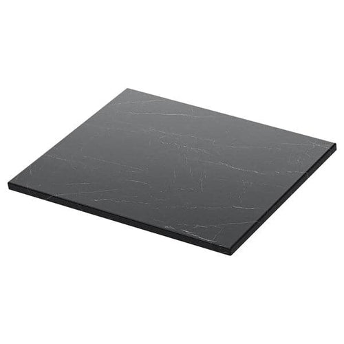 TOLKEN - Countertop, black marble effect/foliated board, 62x49 cm